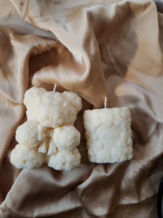 Lot Ourson avec ruban et Gâteau amour